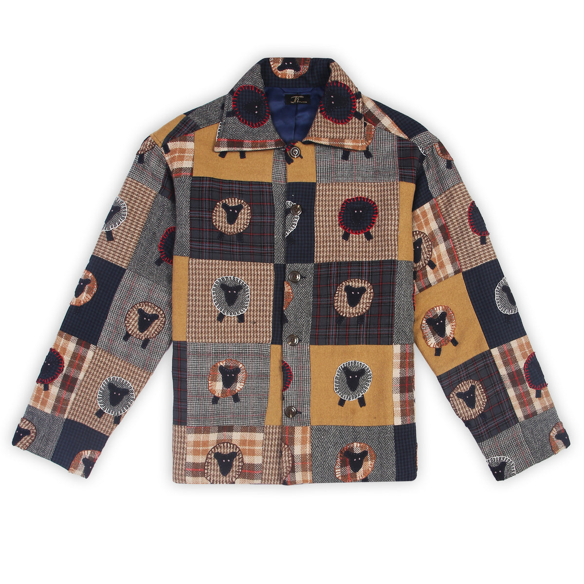 “Marco unisex patchwork also shirt jacket multi with applicate detailing 
“Wool blend appliqué and patchwork jacket for men and women” 