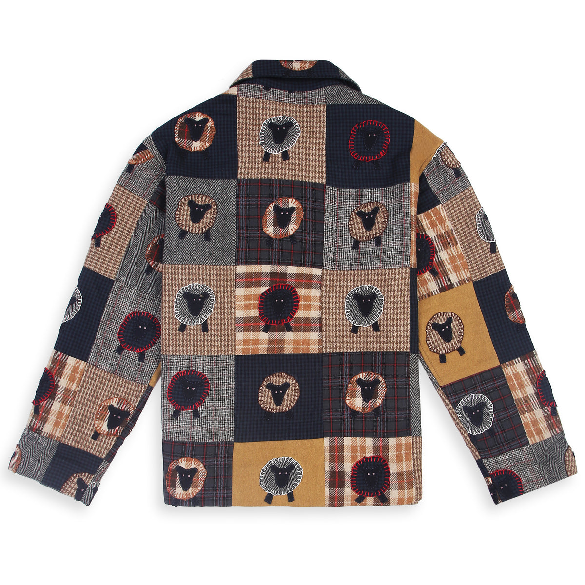 “Marco unisex patchwork also shirt jacket multi with applicate detailing 
“Wool blend appliqué and patchwork jacket for men and women” 