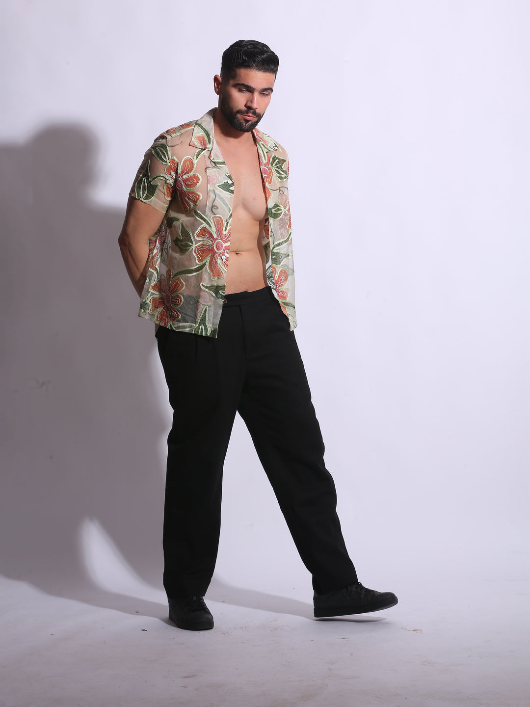 Sheer Floral Viscose Shirt