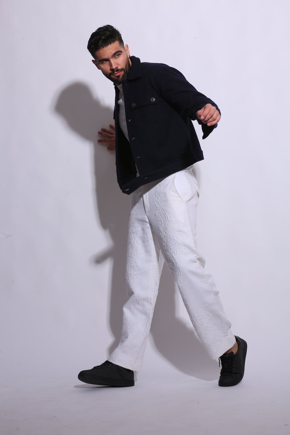 ALDEN NAVY TRUCKER JACKET FOR MEN