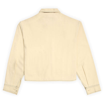 The main picture shows the front of the beige Aussie Unisex Hand Painted Shacket. 