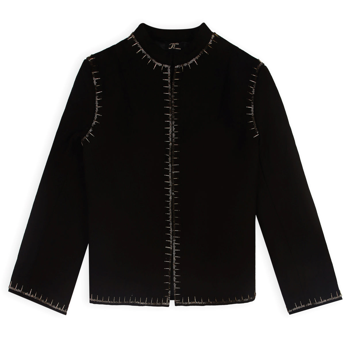 Brown beaded wool jacket, Olivia women with Bungle Beadwork details 
Brown womens beaded wool jacket — very stylish, some bead embroidery