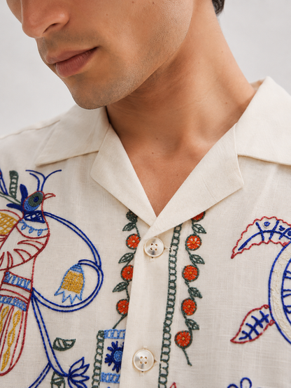 Mandala Embroidered Shirt | Short Sleeve